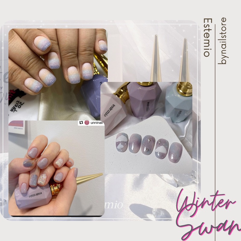 [Estemio] Sơn gel thạch nhũ cao cấp Hàn Quốc Estemio collection Winter Swan [TÁCH SET - GIÁ 1 CHAI]