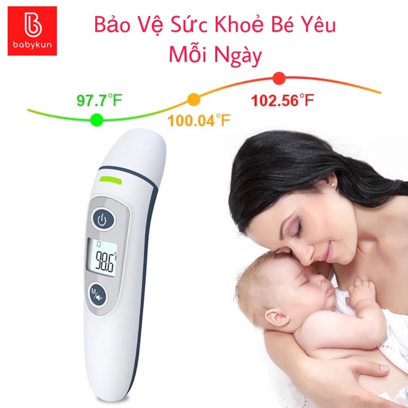 Nhiệt Kế Điện Tử Hồng Ngoại Đo Trán Đo Tai Đo Nhiệt Độ Đèn Cảnh Báo Sốt Đa Chức Năng FINICARE FC-IR100