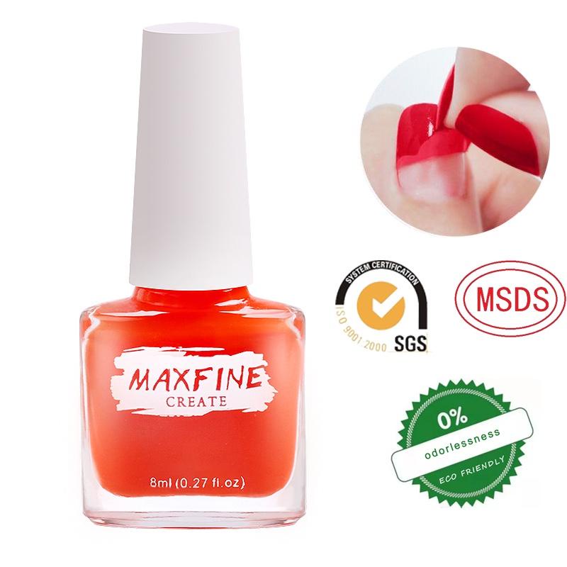 Sơn móng tay MaxFine màu bóng. Sơn móng tay cho bé, sơn gốc nước không độc hại, không cần đèn UV, có thể bóc được 01-50