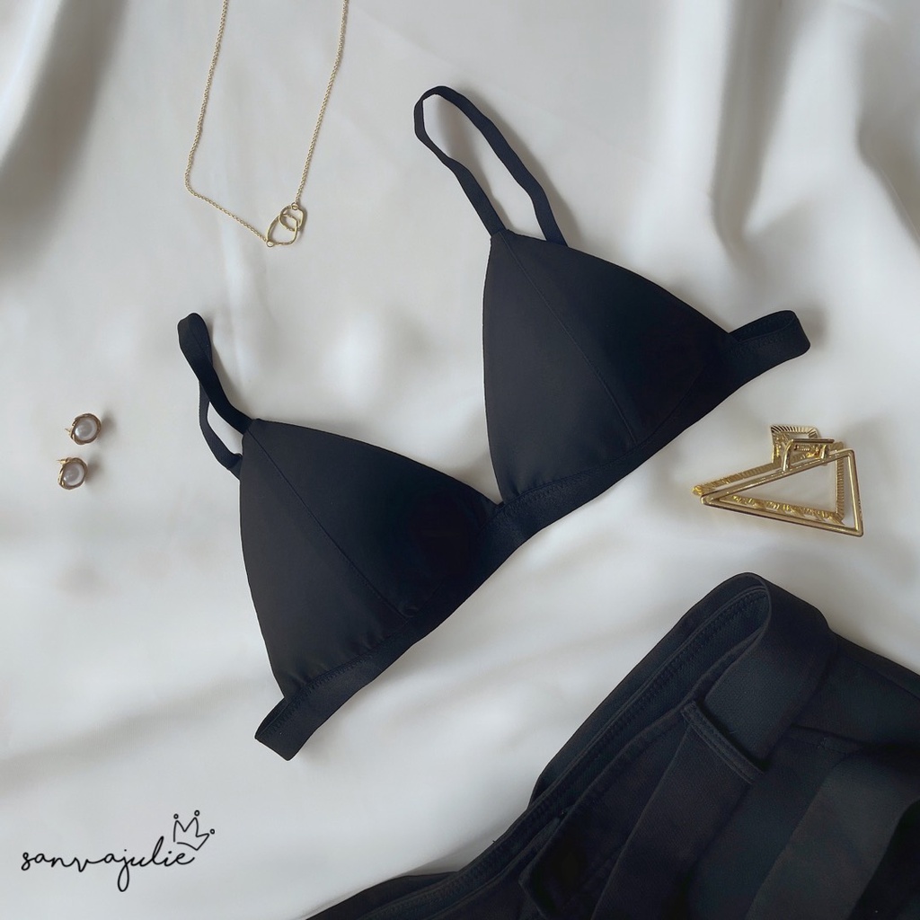 Áo lót mút mỏng bralette không gọng - Có mút - Lụa Basic Thiết kế Sanvajulie - Áo ngực mút mỏng