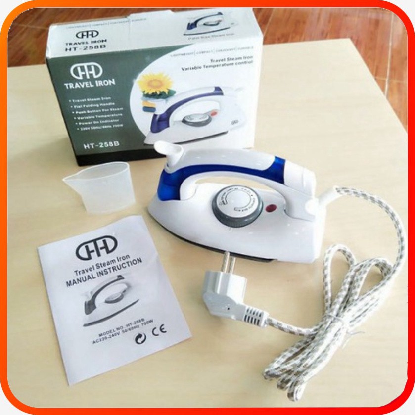 BÀN LÀ HƠI NƯỚC MINI CẦM TAY DU LỊCH – TRAVEL IRON HT258B - Có video thật đi kèm