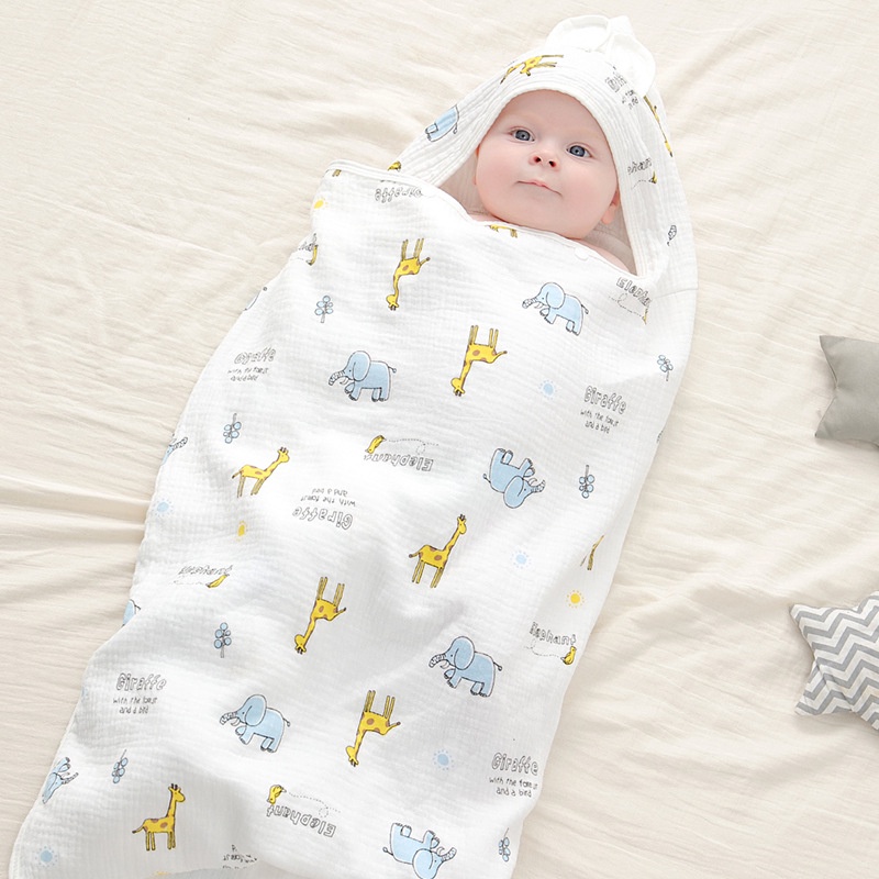 Khăn tắm xô 6 lớp cho bé [5 trong 1 Hàng Cao Cấp] - Áo choàng tắm có mũ