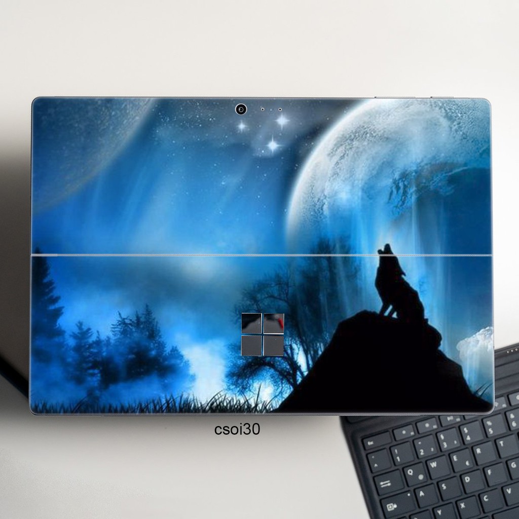 Skin dán hình sói tuyết cho Surface Go, Pro 2, Pro 3, Pro 4, Pro 5, Pro 6, Pro 7, Pro X