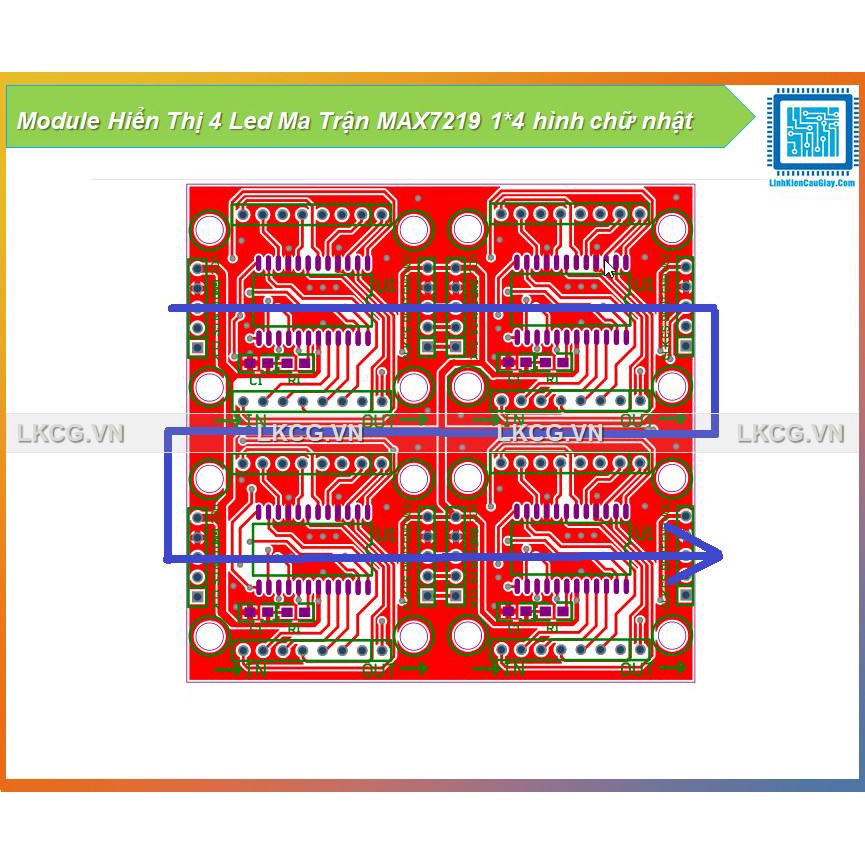 Module Hiển Thị 4 Led Ma Trận MAX7219 2*2 hình vuông