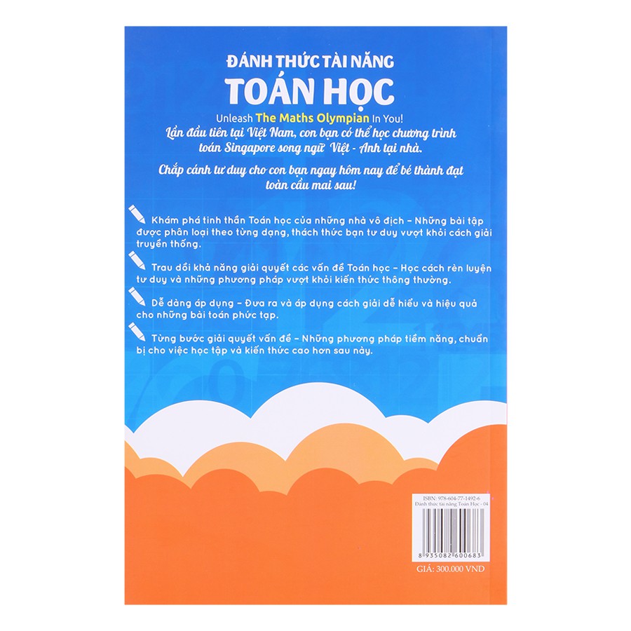 Sách : Đánh Thức Tài Năng Toán Học 4 - Toán Song Ngữ Singapore( 10 - 12 tuổi )