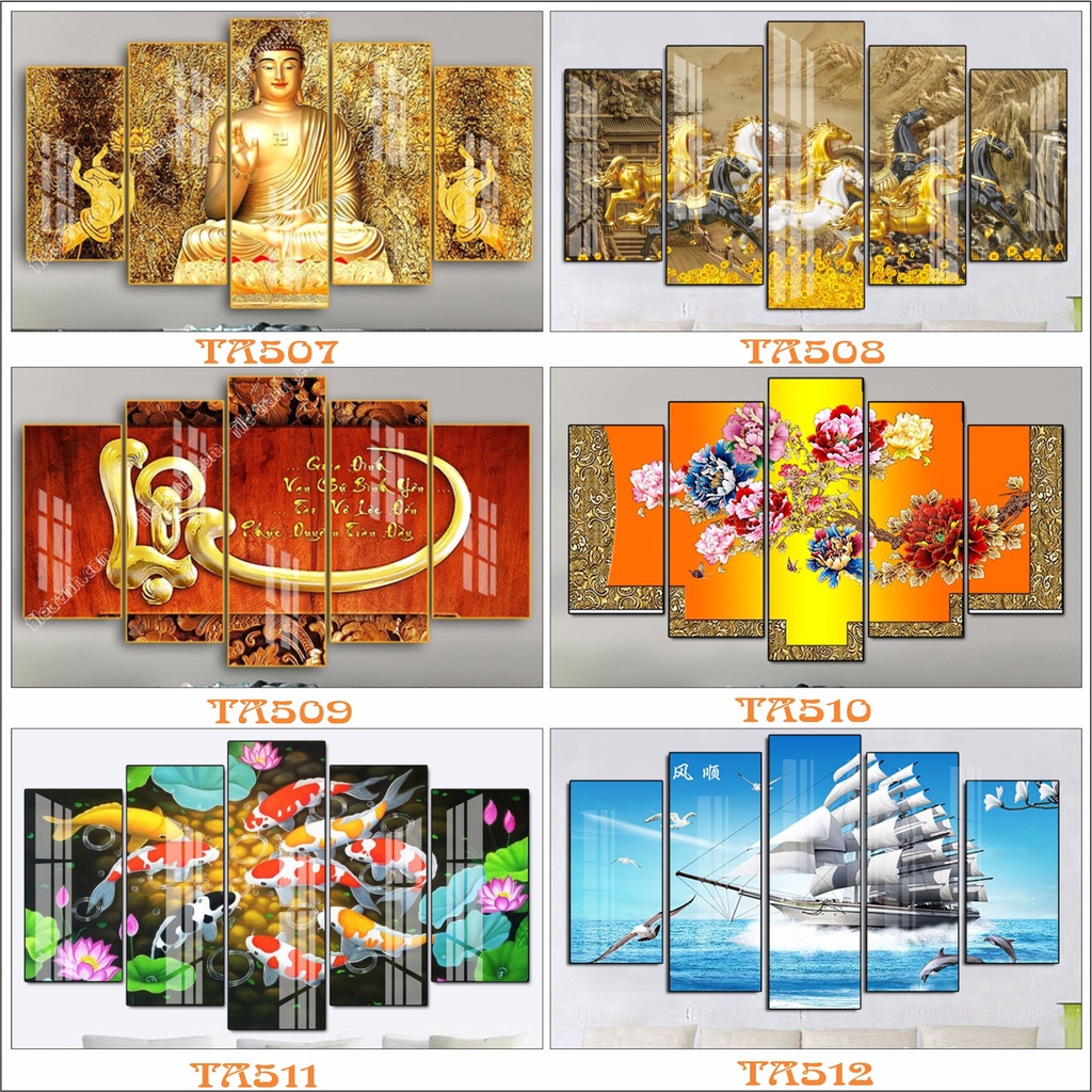 Tranh decor treo tường tráng gương, trang trí phòng khách, treo tường phòng ngủ, tranh phòng thờ
