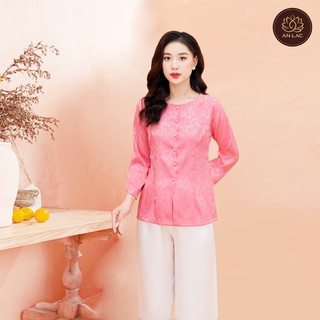 Bộ đi chùa Sét áo bà ba đẹp hiện đại lụa gấm màu hồng cô chín đẹp nhất 2021