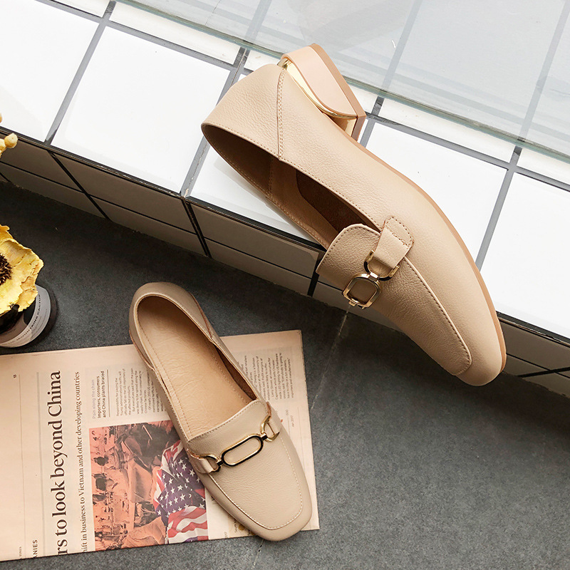 Giày Lớp Đầu Tiên Của Da Bò Đôi Giày Lười Nữ Giày Da2021Đáy Phẳng Mới Hoang Dã Mùa Xuân Và Mùa Thu Của Phụ Nữ Giày Da | BigBuy360 - bigbuy360.vn