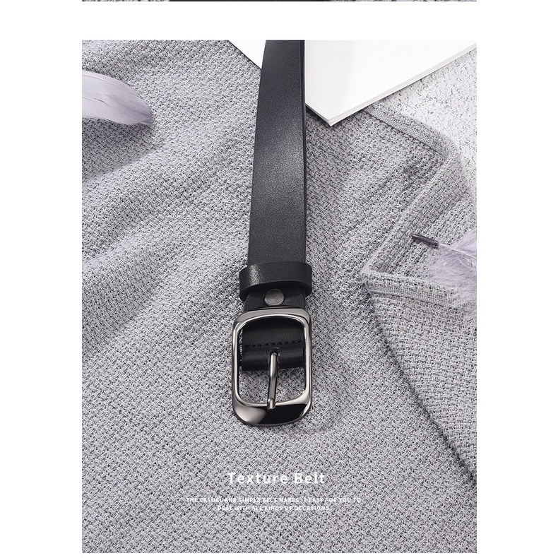 Thắt Lưng Unisex Dây Nịt Lưng Da Bò ForD Asta Accessories Màu Đen Đẹp Bản Nhỏ Nam Nữ Phong Cách Hàn Quốc Cao Cấp