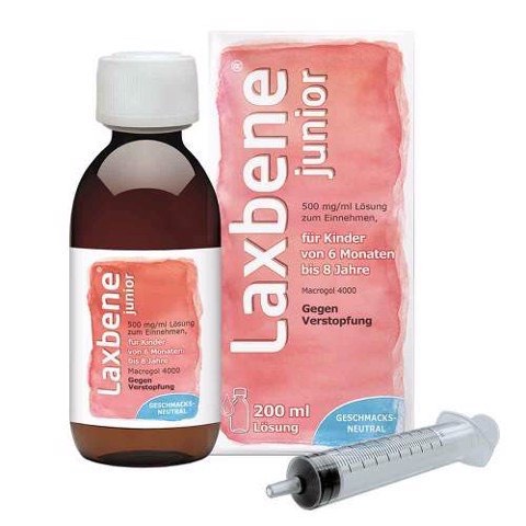 Siro táo bón ⚡ CAM KẾT CHUẨN AUTH ⚡ Siro giảm táo bón Laxbene junior 500 mg/ml cho trẻ (6m-8y), nội địa Đức 200ml