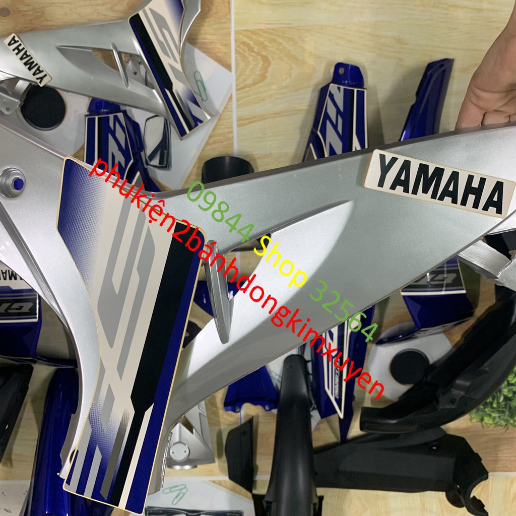 Bộ dàn áo xe SIRIUS màu XANH DƯƠNG-SIRIUS RC-sirius phanh cơ nhựa nguyên sinh cao cấp loại 1-tặng kèm tem như hình