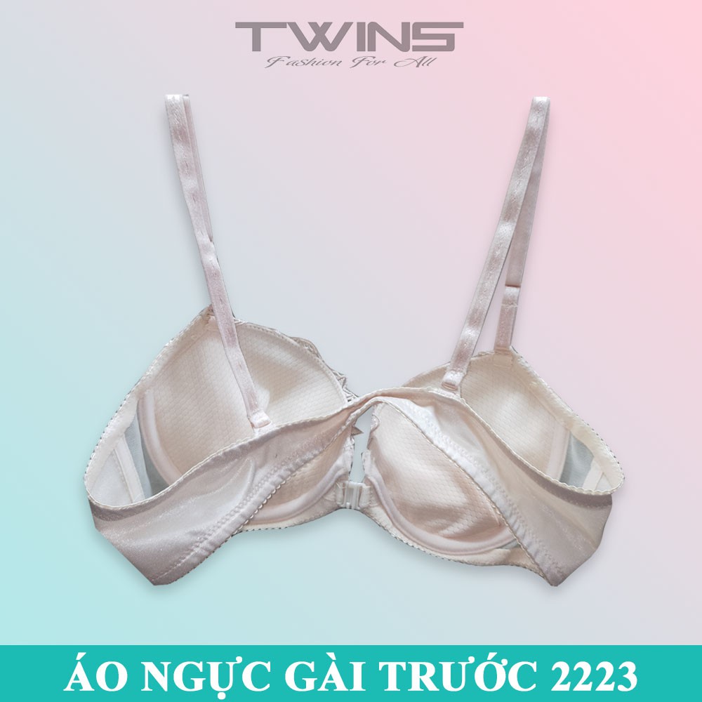 Áo ngực nữ ren cài trước nâng ngực SD2223 có gọng cúp xéo mút dày mềm mịn size 32-34-36-38