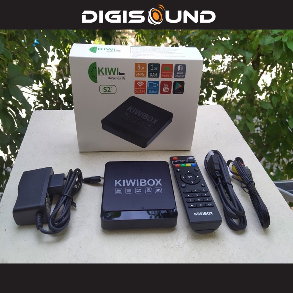 Android tv box, Kiwi box S2+ tích hợp cổng quang,điều khiển giọng nói, android 10, màu sắc chân thực