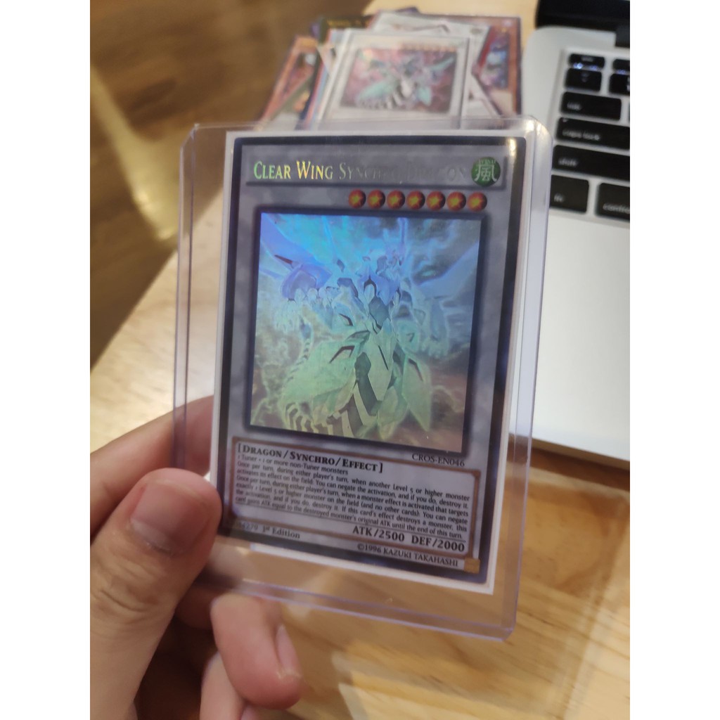 Lá bài thẻ bài Yugioh Clear Wing Synchro Dragon - Ghost Rare - Tặng bọc bài nhựa bảo quản