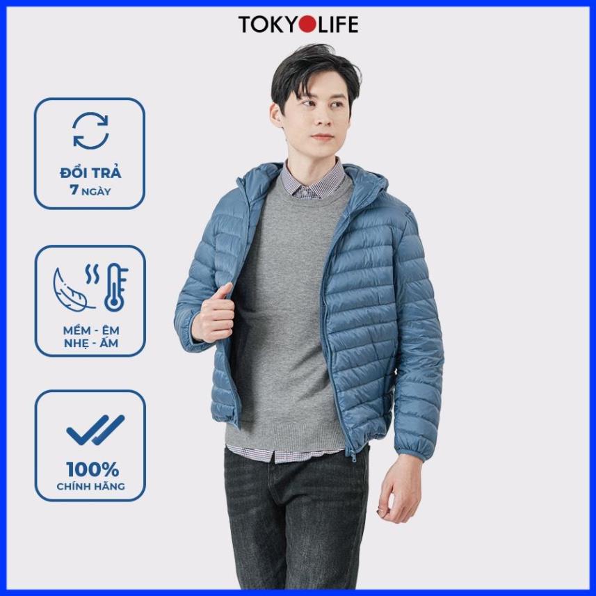 Áo Khoác Lông Vũ Cao Cấp Siêu Nhẹ, Ấm Nam mũ liền TOKYOLIFE I7FEJ003J