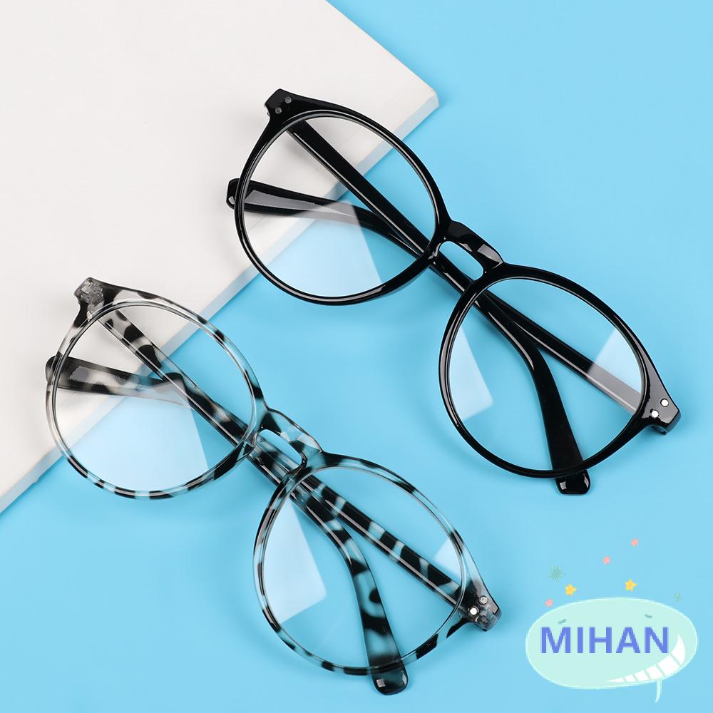 Mắt kính gọng tròn chống tia UV họa tiết da báo phong cách Vintage MIHAN -1.0~-4.0