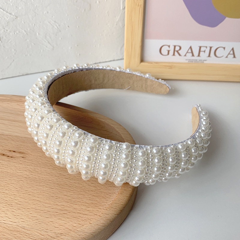 Vương Miện Đội Đầu Đính Ngọc Trai Giả Màu Trắng Toàn Diện Cho Cô Dâu