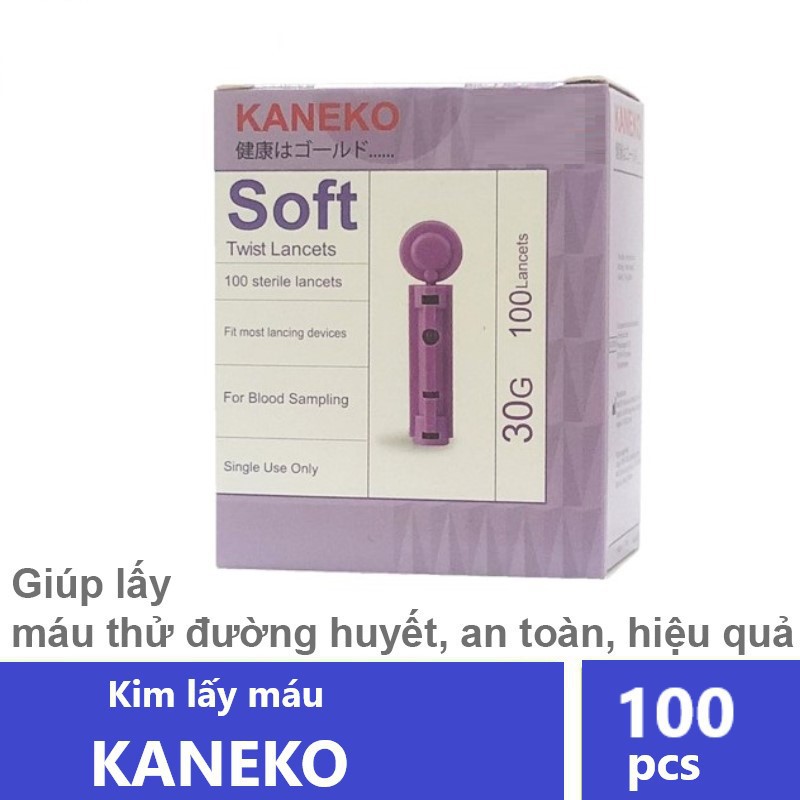 Kim lấy máu KANEKO - Giúp lấy máu để thử đường huyết, an toàn, hiệu quả (Hộp 100 Cái)