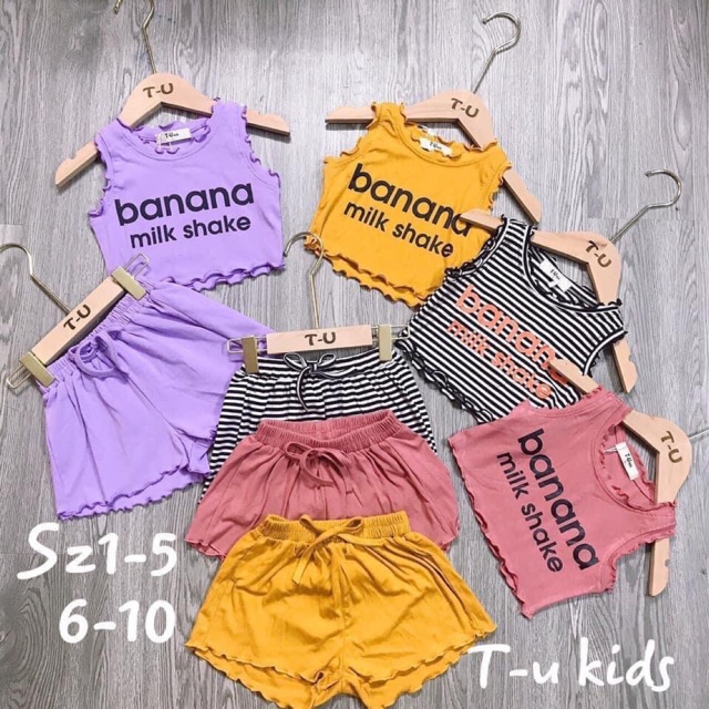 Bộ crop top bé gái
