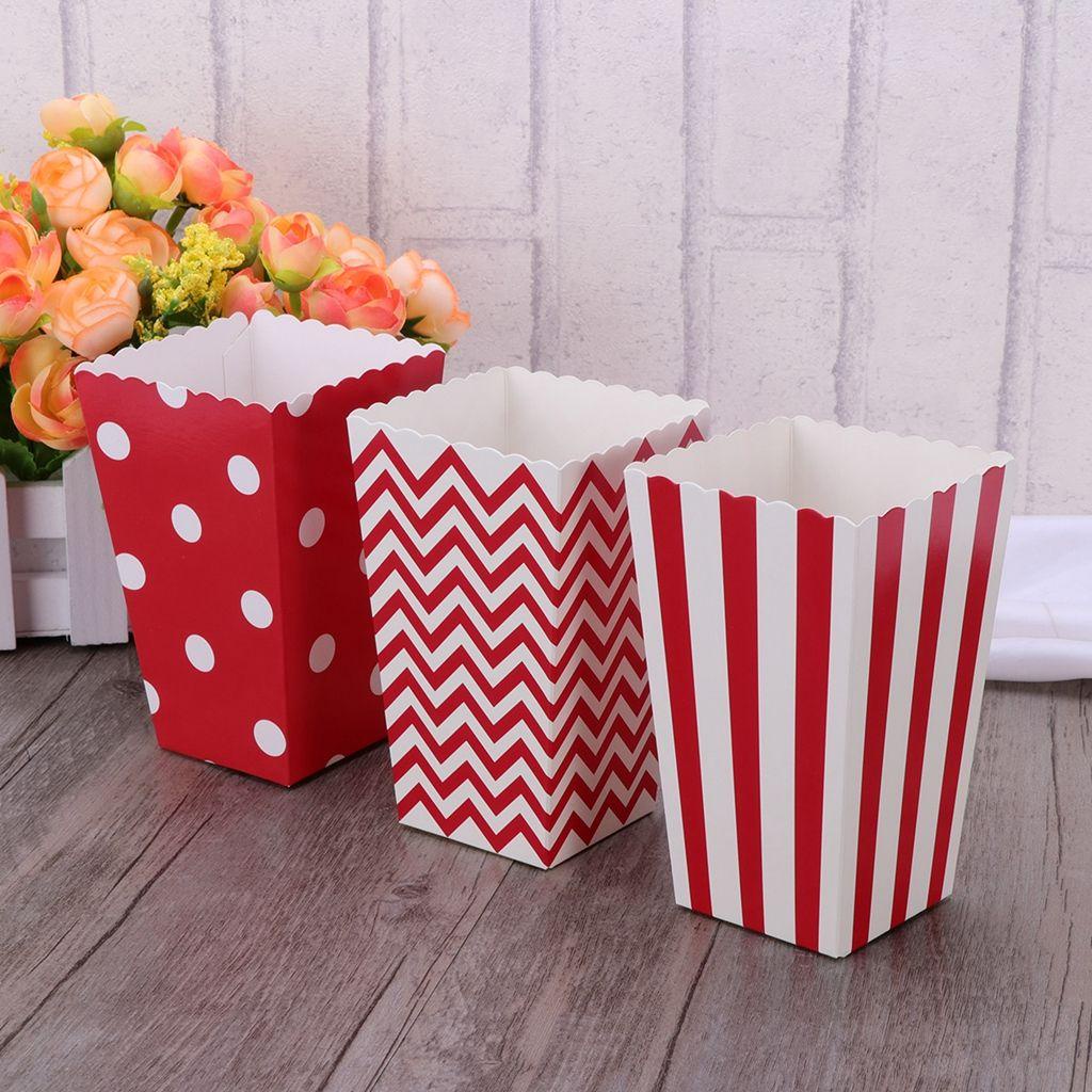 Hộp Giấy Đựng Bắp Rang Bơ 12 Món Dùng Một Lần Thời Trang Cổ Điển