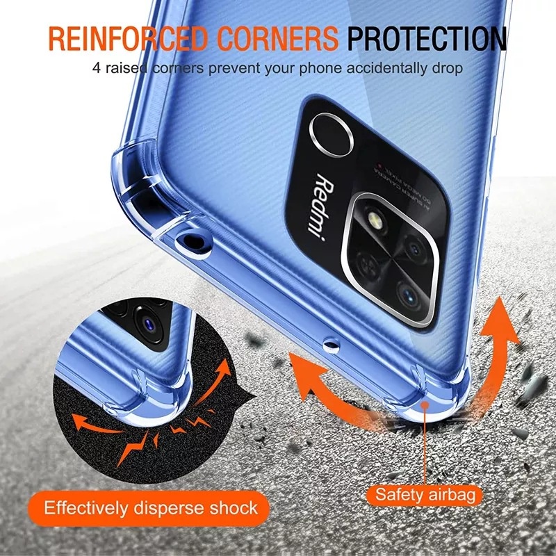 Ốp lưng Xiaomi Redmi 10A dẻo trong suốt lồi 4 góc chống sốc hạn chế ố vàng ôm khít máy