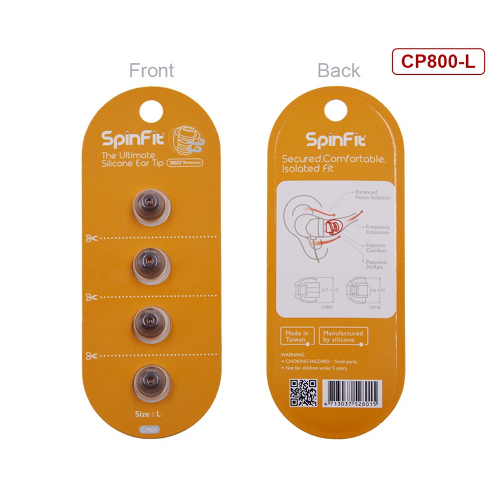 Set 2 mút tai nghe chất liệu silicone tiện lợi Spinfit CP800