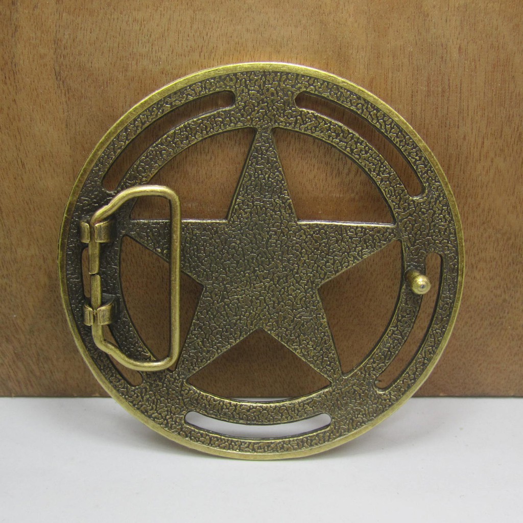 Mặt khóa dây lưng ngôi sao lớn tròn 10cm màu đồng