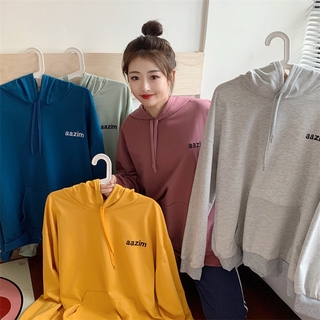 Áo Hoodie Mỏng Dáng Rộng Màu Trơn Kiểu Hàn Quốc Thời Trang Cho Nữ 2020