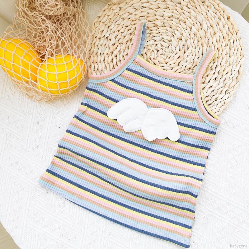 Summer Baby Girls Sleeveless Cute Rainbow Striped Vest