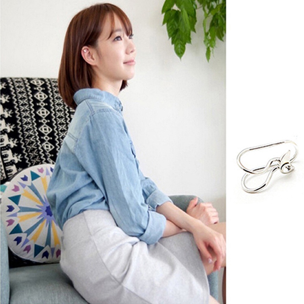 Khuyên đeo vành tai thiết kế đơn giản đính đá thời trang cho nữ