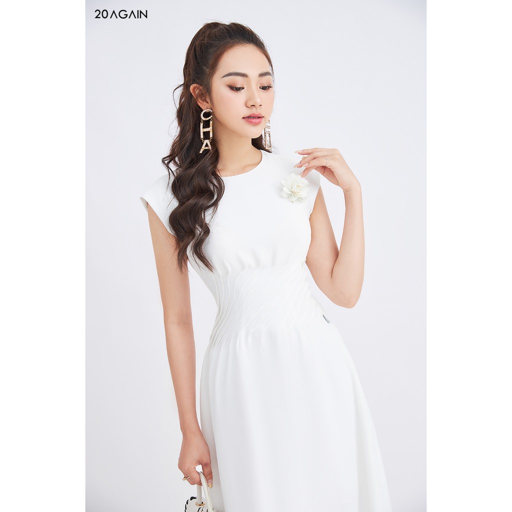 Đầm xòe chiết eo 20AGAIN DEA1200, đầm công sở thanh lịch, tôn dáng | BigBuy360 - bigbuy360.vn