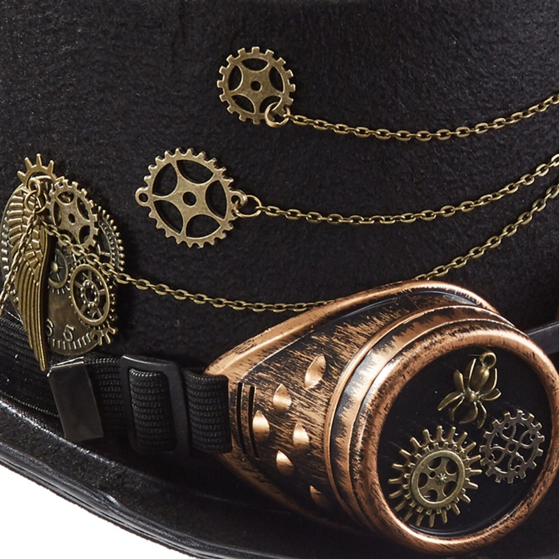 Mũ Hóa Trang Halloween Phong Cách Steampunk Kèm Kính Bảo Hộ