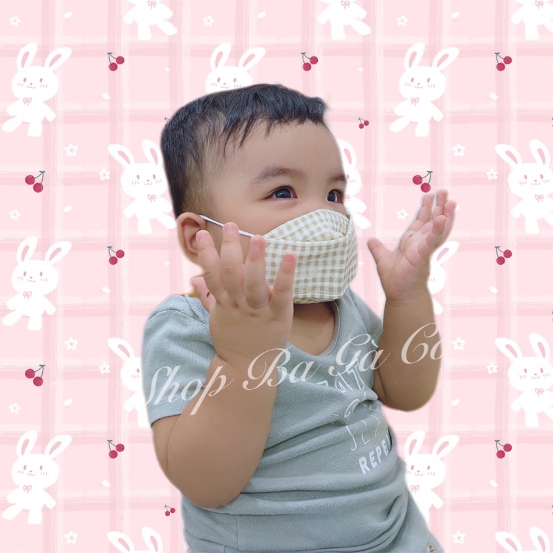 Khẩu trang vải xô muslin 3D cho bé