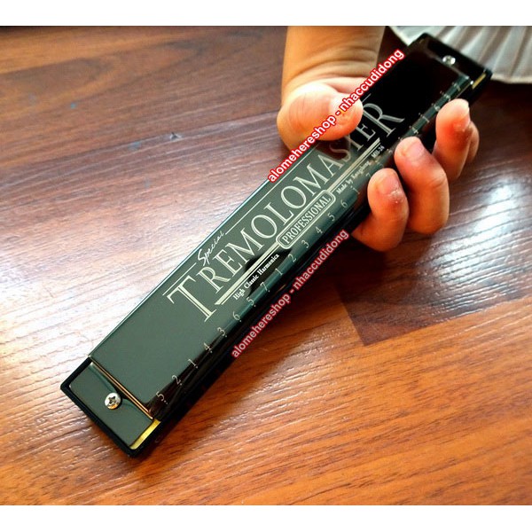 Kèn harmonica Kongsheng Tremolo Master 24 lỗ key C Đen Bóng