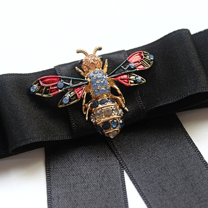 Ghim Cài Áo Hình Nơ Đính Đá Phong Cách Preppy Cho Nữ