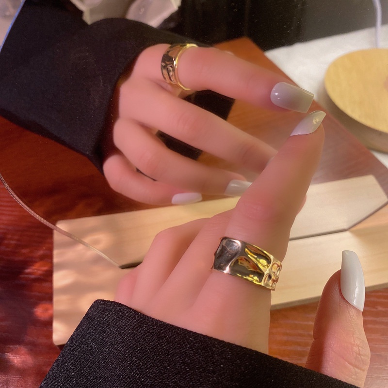 Nhẫn đeo ngón tay kim loại phong cách Âu Mỹ retro cá tính thời trang