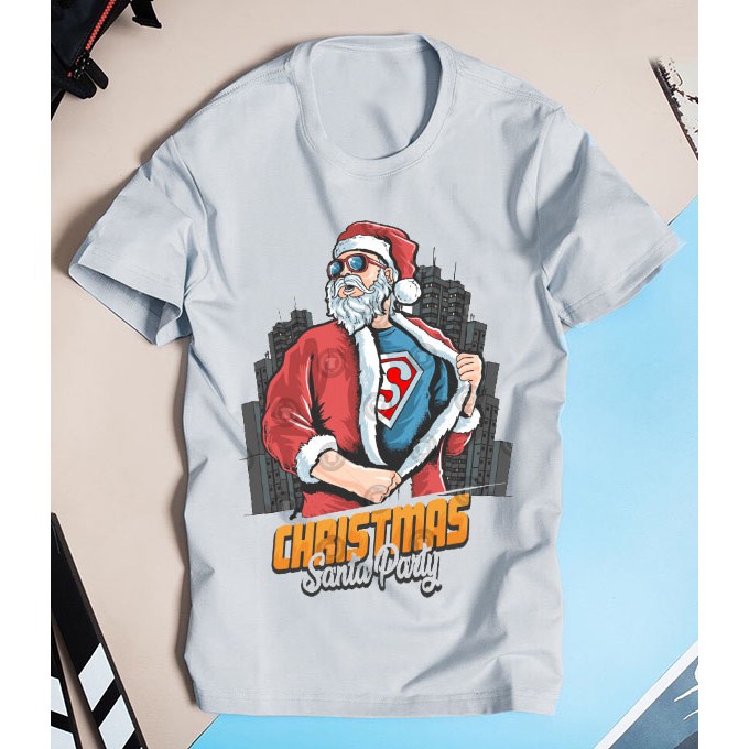 (SIÊU PHẨM) Áo Thun Ông Già Noel SUPER MAN Siêu Độc | Santa Claus Superman Tshirt (Ảnh thật)