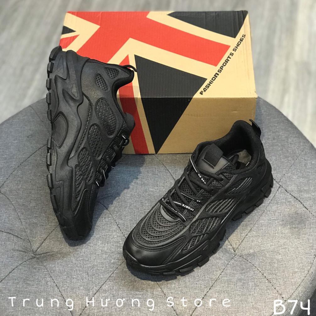 Xả Kho Giày Nam Thể Thao Cao Cấp ⚡️𝐂𝐇𝐈́𝐍𝐇 𝐇𝐀̃𝐍𝐆⚡️ Trung Hương Fashion Sport Black B74 .