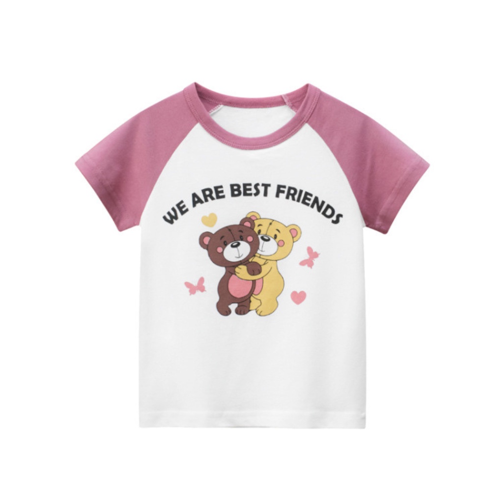 Áo Thun Bé Gái 27home Phông Bé Gái Chất Cotton In Hình Gấu Ngộ Nghĩnh