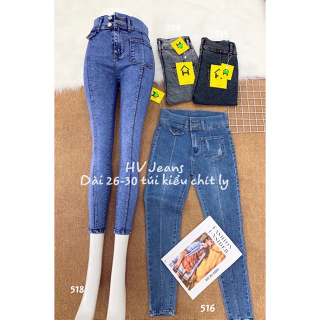 Quần jean nữ túi kiểu trích ly Ms 513, 515, 516