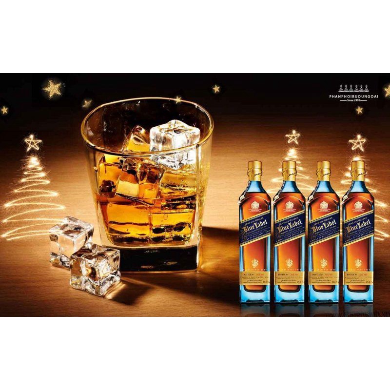 Vỏ chai đựng rượu thủy tinh Blue Label xuất xứ Scotland 700ml rất đẹp.