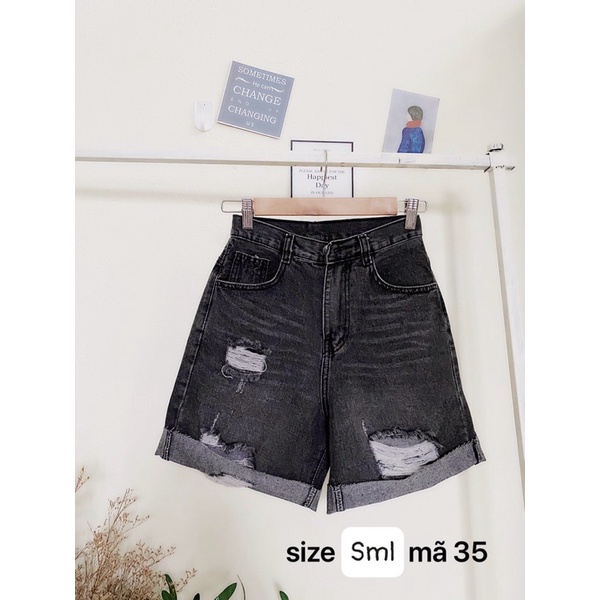 Quần Short Ngố Jean Nữ Rách Lưng Cao Size SML Quần Short Nữ 40kg đến 55kg Hàng VNXK Ms35