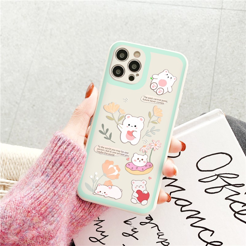 Ốp lưng iphone BVC hoa donut bear 6/6plus/6s/6splus/7/7plus/8/8plus/x/xr/xs/11/12/13/pro/max/plus/promax