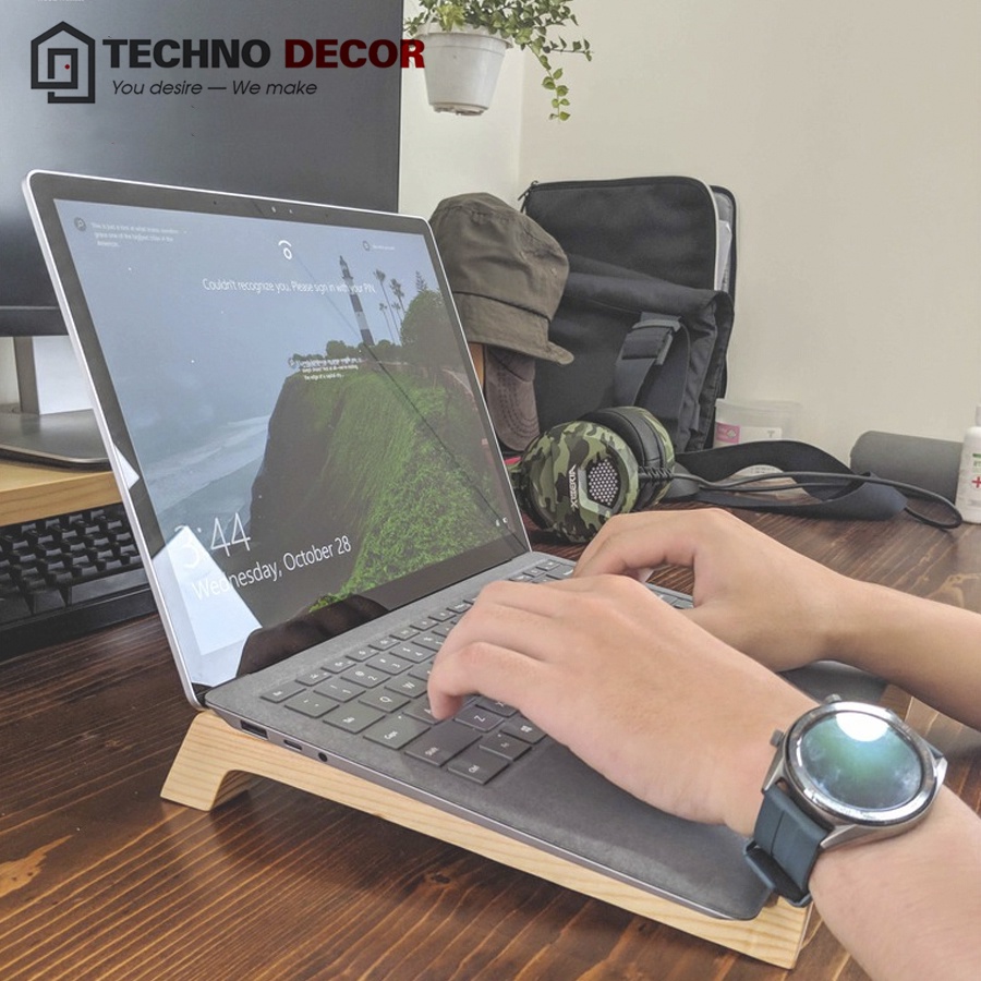 Giá Đỡ Laptop Gỗ Để Bàn Tản Nhiệt Tự Nhiên TechnoDecor Giá Đỡ Ipad Chống Mỏi Cổ Gấp Gọn Dành Cho Macbook Ipad Tablet