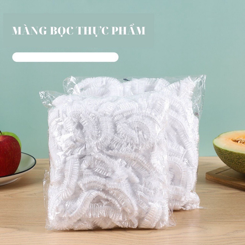 Màng bọc thực phẩm co giãn set 100 chiếc siêu dai có chun hình túi gấu