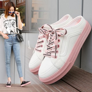 Giày Lười Vải Canvas Đế Phẳng Không Gót Phong Cách Hàn Quốc Mới Dễ Phối Đồ Cho Nữ