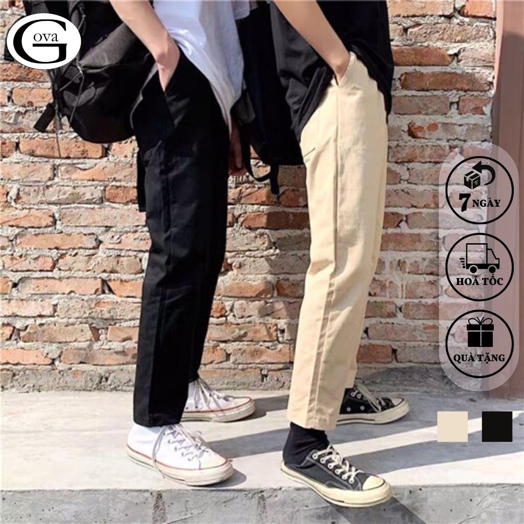 Quần KAKI TRƠN Nam Nữ Unisex Vải Loại 1 Co Giãn, Quần Bagge Kaki Ống Rộng Suông GOVA