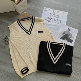 Áo gile len nữ NHẬT LINH áo len nữ cổ tim quảng châu trẻ trung phong cách hàn quốc - A653