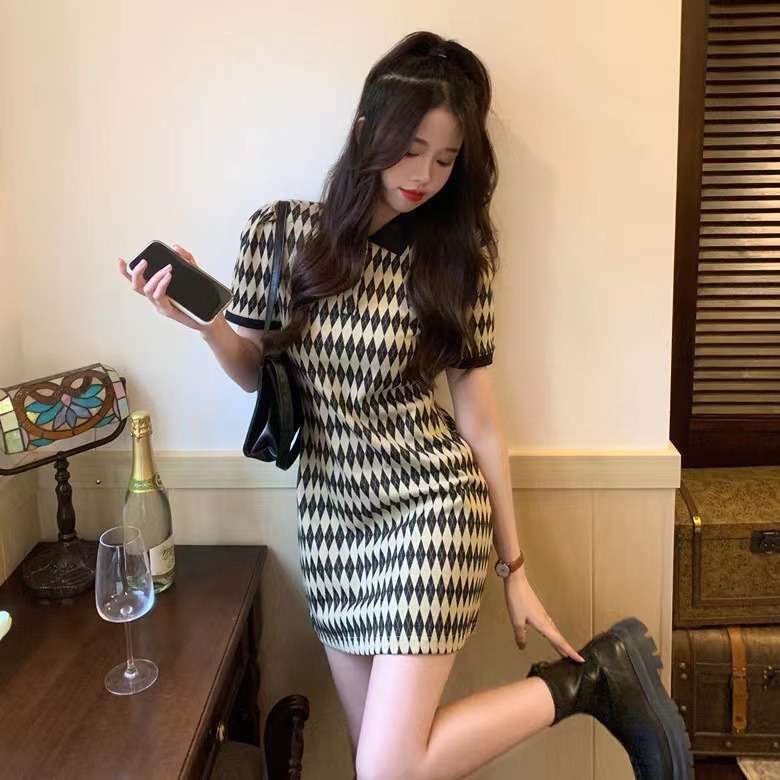 Đầm Dệt Kim Cổ Polo Thiết Kế Mới Cao Cấp Thời Trang Mùa Hè Dành Cho Nữ