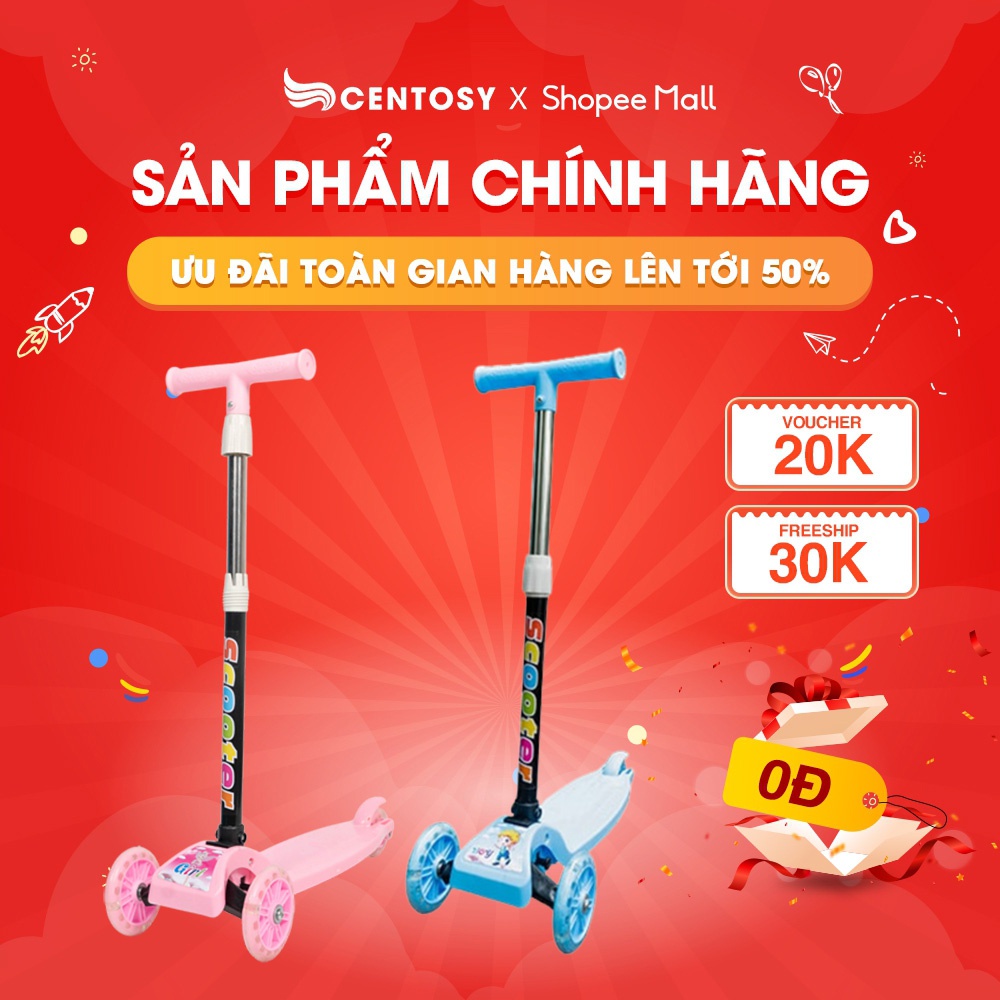 Xe Trượt Scooter Trẻ Em Giá Rẻ - Centosy Scooter HY01 - Có Đèn Nháy, Màu Sắc Nổi Bật